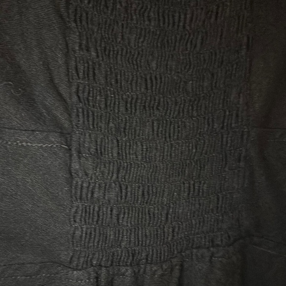 REITMANS | Linen Black Floral Embroidered Dress with Smocking - Picture 8 of 16